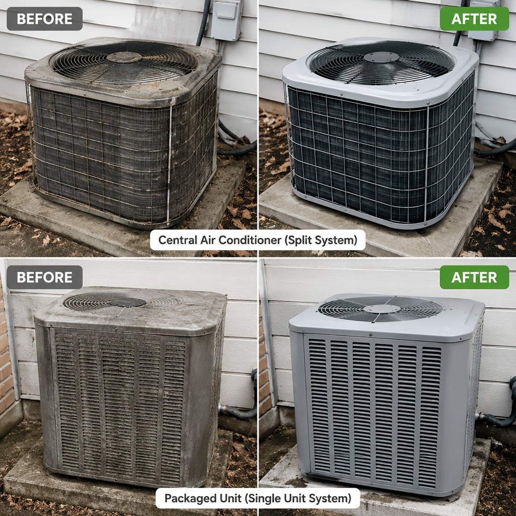 HVAC Coil Cleaner Spray for Indoor & Outdoor AC Units – Removes Dirt Buildup from Evaporator & Condenser Coils, Vents & Cooling Systems, Improves Airflow Efficiency, Easy Home HVAC Maintenance 60ml