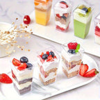 Clear Plastic Mini Dessert Cups with Lids & Spoons 50 or 100 Count – 5oz Tasting Containers for Cheesecake, Fruit Salads, Holiday Parties & Picnics