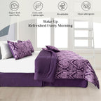 5-Piece Comforter Set – Reversible Quilted Down Alternative Bedding Set with Pillow Shams, Bed Skirt & Cushion | All Season | Twin, Queen, King
