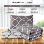 5-Piece Comforter Set – Reversible Quilted Down Alternative Bedding Set with Pillow Shams, Bed Skirt & Cushion | All Season | Twin, Queen, King
