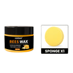 Beeswax Wood Furniture Polish & Protector with Sponge, Natural Bee Oil for Wooden Furniture Floor Maintenance Anti-Crack & Shine Restoration, 40g All-Wood Surface Care