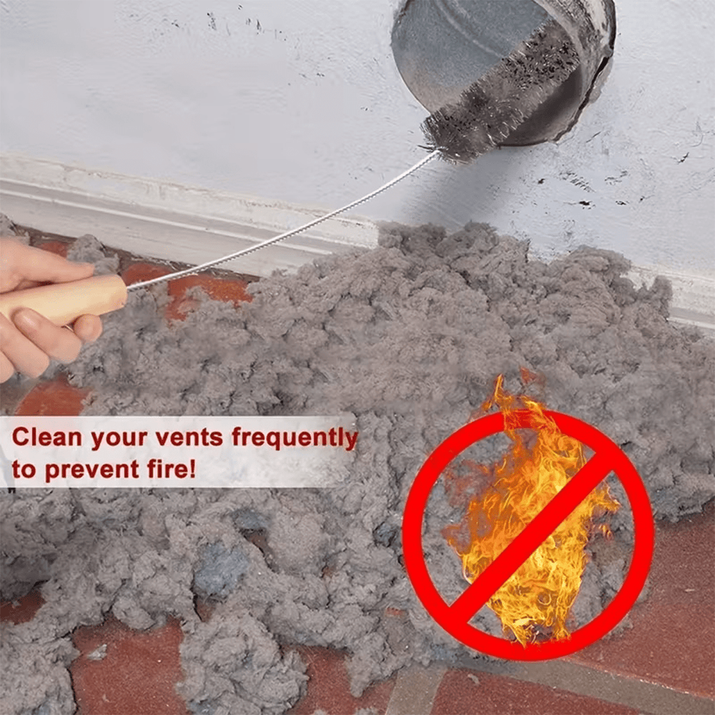 Dryer Vent Cleaning Kit with Flexible Vacuum Hose & Lint Brush Set – Fits Most Vacuums, Removes Lint Buildup Fast, Essential Home Laundry Maintenance Tool for Fire Safety