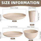 16 or 32pcs Wheat Straw Dinnerware Set Plates and Bowls Microwave Dishwasher Safe Durable Plastic Tableware for 8 – Party Gifts Multiple Colors
