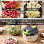 Multifunctional Vegetable & Food Chopper with 3/5 Interchangeable Blades - 900ml Container | Onion, Garlic, Carrot, Salad Chopper
