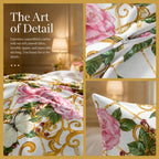 Duvet Cover Set Baroque Geometric Floral 3 Piece Soft Breathable Polyester Quilt Cover with 2 Pillowcases All Season Twin Full Queen King Multicolor Modern Art