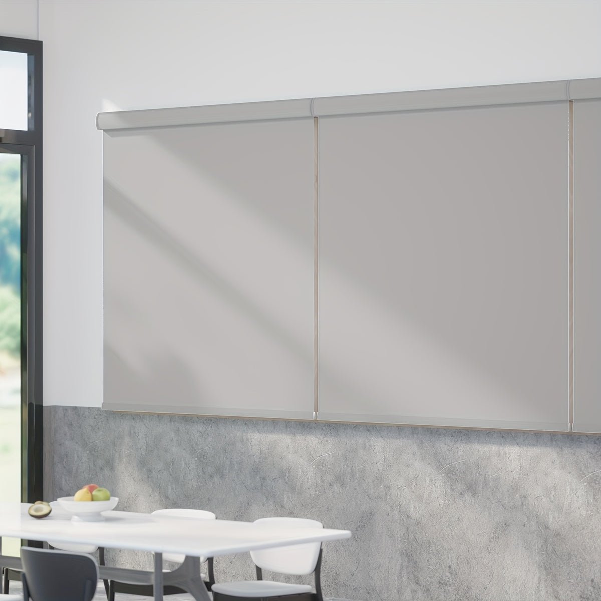 Cordless Blackout Roller Blinds Easy Install Privacy Window Shades | Room Darkening Roll Blinds for Home Office Living Room, Black White Grey Beige, 18 Width Options