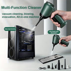 3-in-1 Wireless Handheld Vacuum Cleaner – High-Power Cordless Suction, Air Extraction & Blowing, 5KPa, Pet Hair & Dust, Extended Battery, Car & Home Cleaning, Green Gray Black