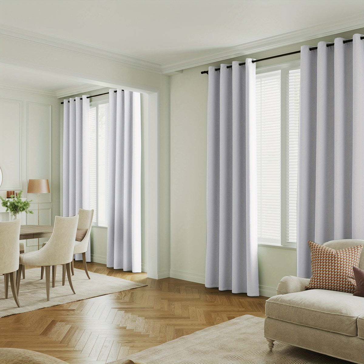 100% Blackout Window Curtains - 4 Panels, Full Light Blocking, Thermal Insulated Drapes with Black Liner | Soft Brushed Fabric