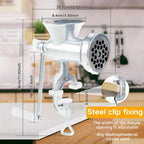 Manual Meat Grinder with Sausage Maker - Stainless Steel Crank Table Clamp Grinder, 3 Sausage Tubes, for Beef Pork Chicken Vegetables, Kitchen Chopping & Grinding Tool | Nuvia Haven