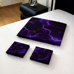 3-Piece Purple Lightning Line Duvet Cover Set HD Print 1 Duvet Cover + 2 Pillowcases No Insert Polychrome Aesthetic Bedroom Twin Full Queen King Bedding
