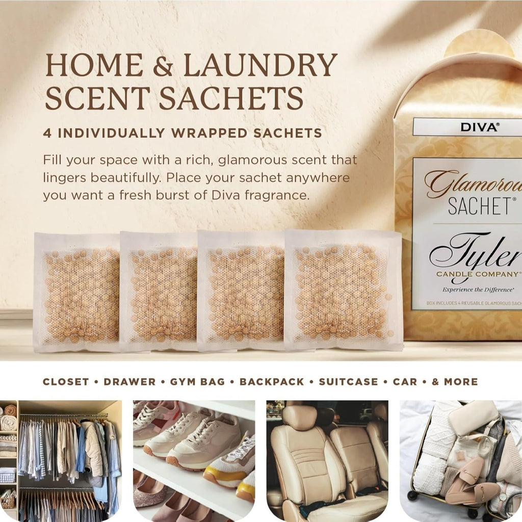 Luxury Scented Laundry Detergent Set, Diva Fragrance Fine Liquid Wash 32oz with Dryer Sachets & Stain Remover Pen, Hand & Machine Safe for Delicates Linens Clothing