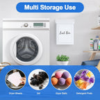Magnetic Lint Bin for Laundry Room – Wall Mount Metal Dryer Lint Holder Trash Can with Lid, Laundry Organization, White