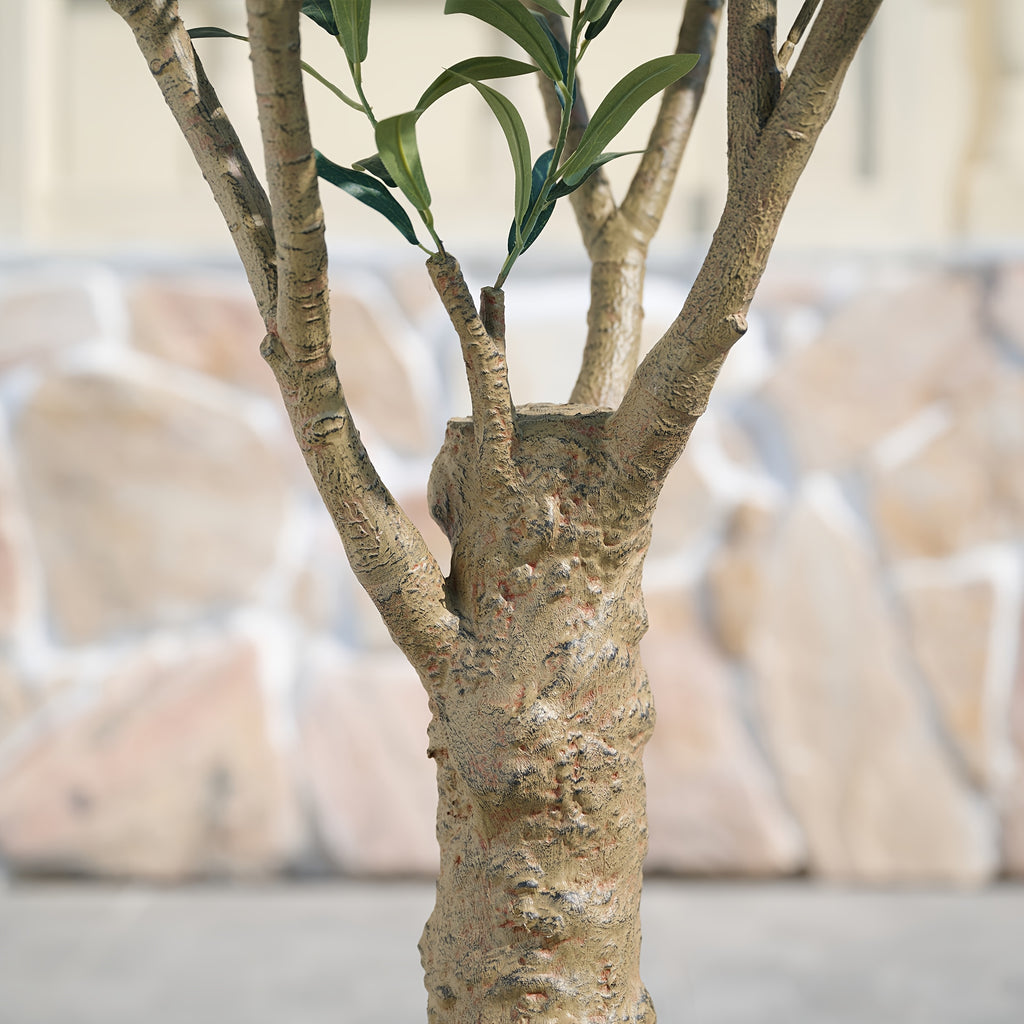 Artificial Olive Tree with Black Planter 5 6 7 8ft UV Resistant Faux Olive Plant Silk Leaves Mediterranean Indoor Outdoor Decor Living Room Office Bedroom Gift