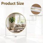 Round Wall Mirror 20 24 28 30 Inch – Circle Vanity Mirror for Bathroom, Bedroom & Living Room | Anti-Rust Modern Decor | Black & Gold