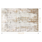 Modern Abstract Area Rug – Non-Slip Rubber Backing Washable Low Pile Rug for Bedroom Kitchen Entryway Dorm | Beige & Camel, 3 Sizes