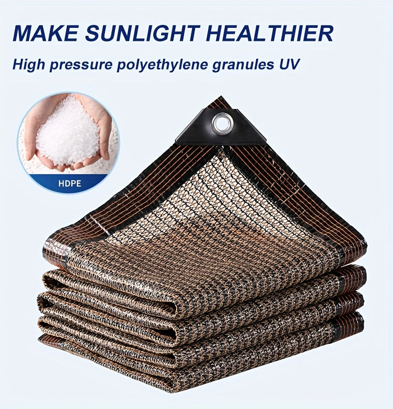 Anti-UV Sunshade Net for Garden, Greenhouse, Pergola & Terrace – Durable Sun Protection Shade Cloth for Plants & Outdoor Spaces | Brown & Black, Multiple Sizes