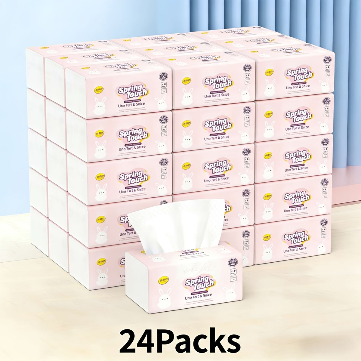 Ultrasoft 4-Ply Facial Tissues 12-Pack 400 Sheets Each - Unbleached, No Dyes, Lint-Free & Absorbent, Thick & Strong for Face Cleaning, Daily Use & Napkin Replacement