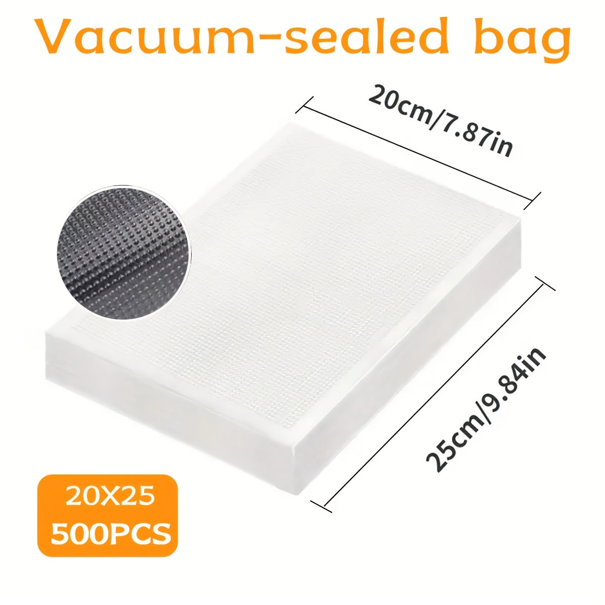 Vacuum Sealer Bags 500pcs BPA-Free Food Storage Bags 7 Sizes – Co-Extruded Reusable Vacuum Seal Bags Compatible with Most Vacuum Sealers
