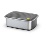 Cordless Electric Heating Lunch Box 1.5L/50.72oz - 304 Stainless Steel, 24000mAh Rechargeable Battery, Adjustable Temp & Timer, Office Picnic Car Travel, Fork Spoon Divider Included, Black White Yellow Blue