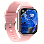 Large Screen Smartwatch with HD Voice Call, Multiple Sports Modes, Sleep Detection & Customizable Watch Faces – Compatible with Android & iPhone, Silicone Band