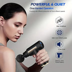 Digital LCD Display Fascia Gun – 6-Speed Silent Electric Percussion Massage Gun with 4 Interchangeable Heads, Long Battery Life, Portable for Sports Fitness Recovery, 4 Colors
