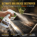 Heavy-Duty Stove & Gas Grill Degreaser Spray – Calcium Carbonate & Surfactant Formula Cuts Through Baked-On Grease & Oil on Metal Surfaces, Kitchen Cleaning Essentials