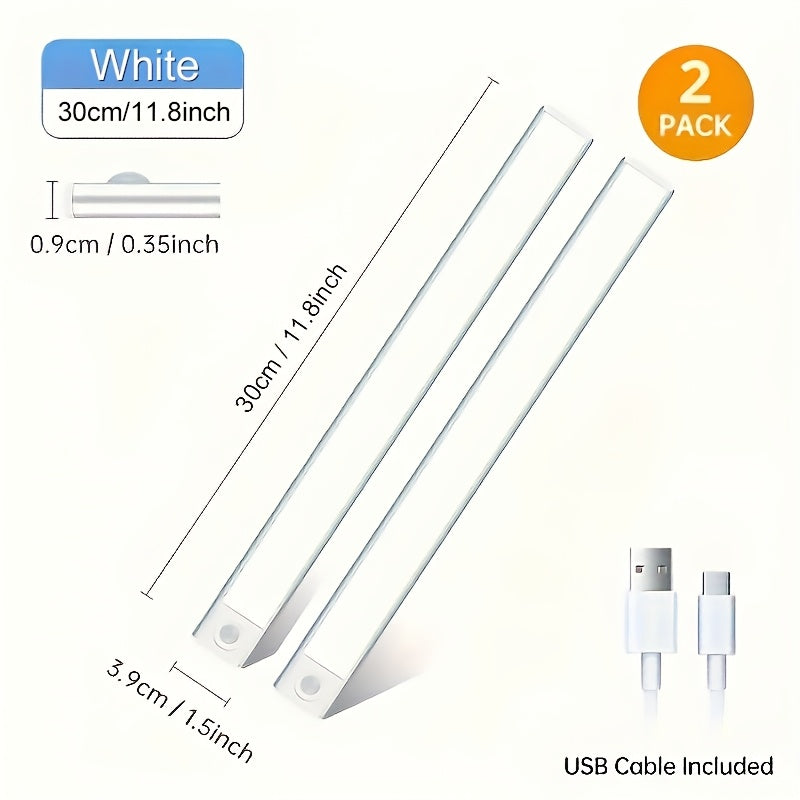 LED Motion Sensor Under Cabinet Lights USB Rechargeable – 3 Color Temperatures Wireless Stick-On Magnetic Night Light for Kitchen Cabinet Closet Wardrobe Cupboard Stairs