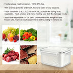 Food Storage Containers Set 6-Piece BPA-Free with Drain Baskets & Lids - Leak-Proof Freezer-Safe Crisper Boxes for Fruits, Vegetables & Meal Prep Leftovers, Reusable Kitchen Organizers