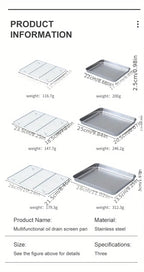 Baking Pan Set with Cooling Rack Large Stainless Steel Cookie Sheet Non-Toxic Durable Easy Clean Professional Oven Tray for Baking Roasting Holiday Baking