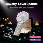 Rhinestone Handheld Fan Crystal Diamond Bling Mini Personal Fan USB Rechargeable 3-Speed for Women Girls Wedding Travel Outdoor Office