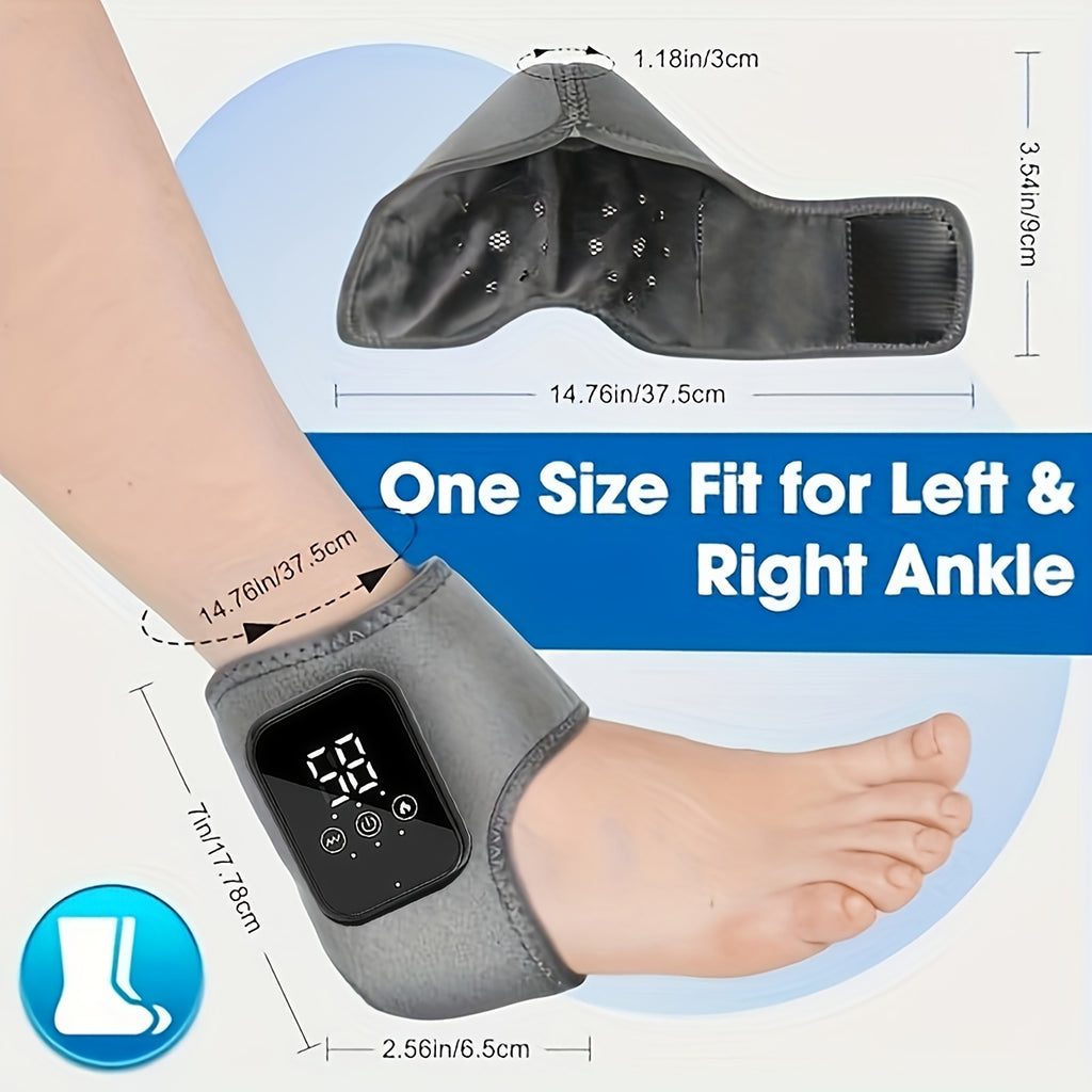 Heated Ankle Foot Massager with Temperature Control & Vibration – Wireless Smart Timed Electric Massager, Adjustable Intensity, Removable Pads, Ideal Gift for Men & Women