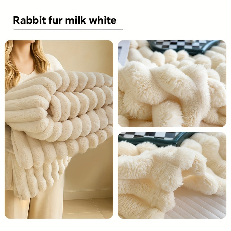 Soft Plush Throw Blanket – Thick Warm Fuzzy Cozy Blanket for Couch, Bed, Office & Travel | 4 Sizes, 4 Colors | Great for Gifts & Room Decor