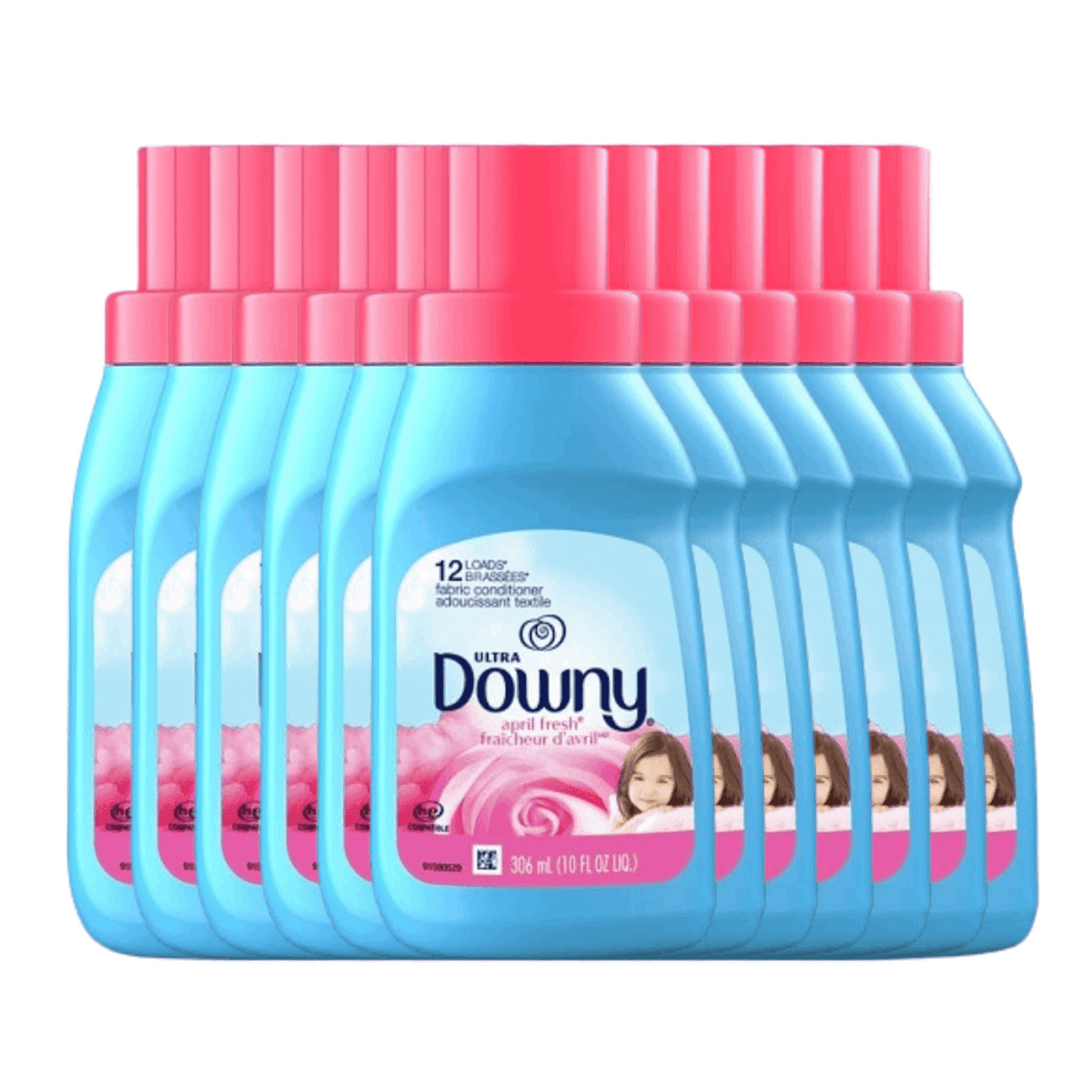 Downy April Fresh Fabric Softener 10oz 12-Pack – Long-Lasting Softness, Wrinkle Reduction & Fresh Scent for Everyday Laundry