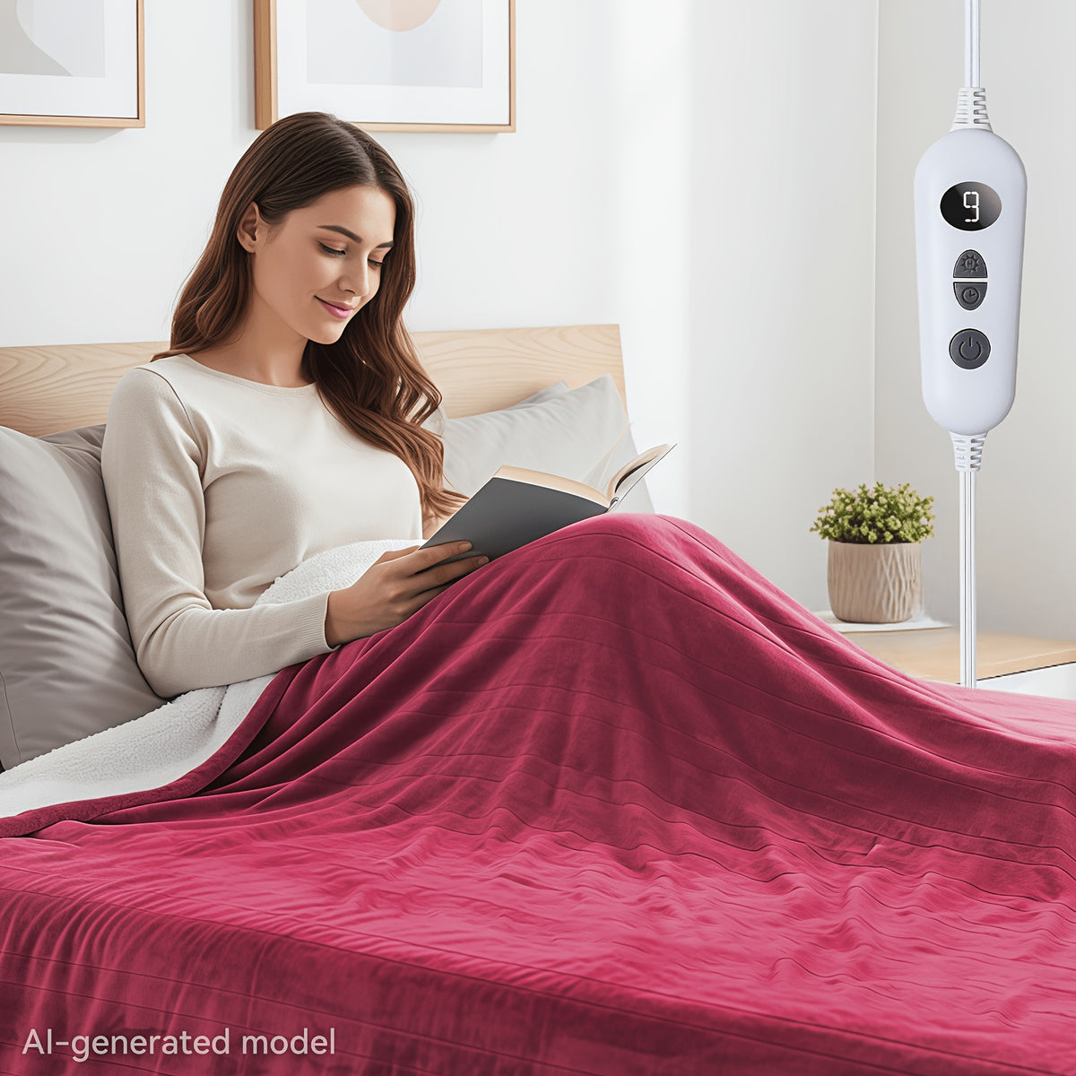 Electric Heated Blanket Soft Flannel 10 Temperature Levels Dual Control – PTC+NTC Overheat Protection, Machine Washable, for Couples Bedroom & Winter Home Use