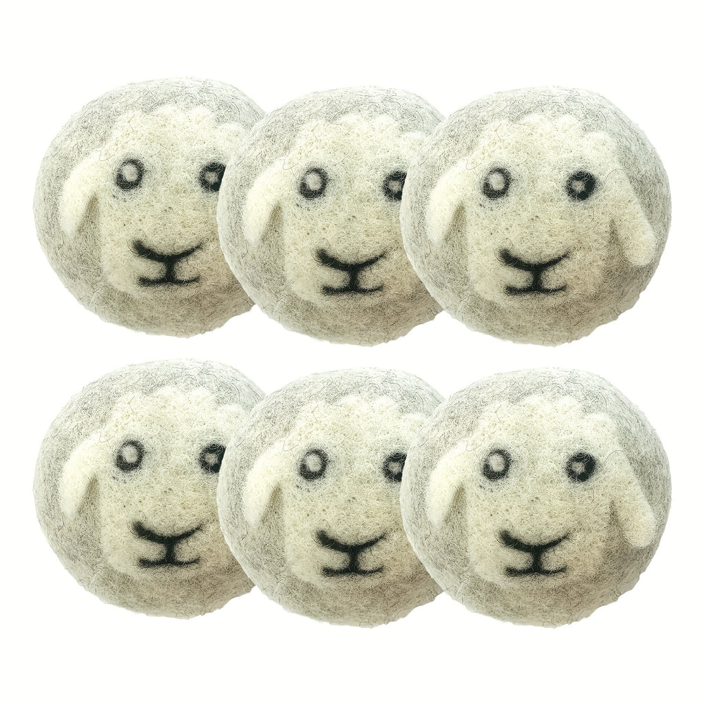 Wool Dryer Balls Set of 6 XL 100% Natural Wool Fabric Softener Reusable Chemical-Free Reduces Drying Time & Wrinkles Safe for Baby Clothes