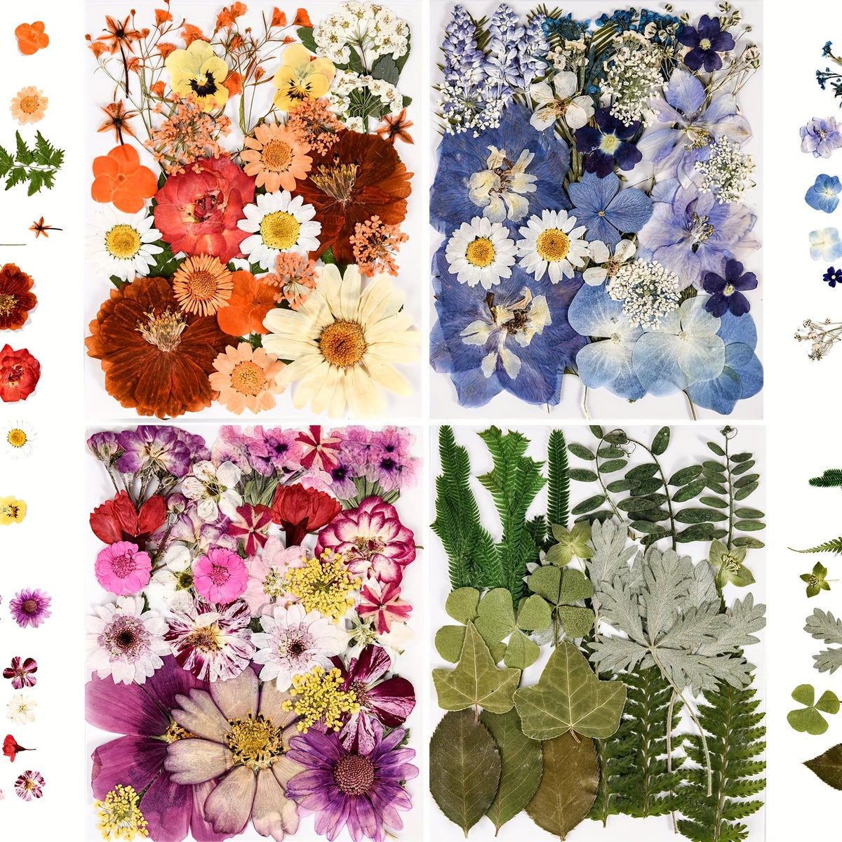 Dried Flowers and Leaves 110pcs Vibrant Nature-Inspired Kit for DIY Resin Jewelry Candle Making Phone Case Scrapbooking Pressed Floral Crafts – Mixed Set