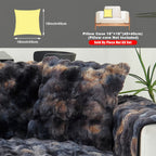 Faux Lamb Fluffy Sofa Cover Modern Gradient – Thick Plush Pet-Friendly Polyester Sofa Protector, Machine Washable 450-500g Fabric for Single, Double, Triple & Combination Sofas