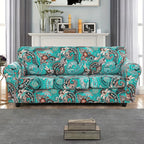 Boho Floral Sofa Slipcover Set with Separate Seat Cushion Covers – Washable Stretch Couch Cover for Armchair Loveseat Sofa, Drawstring Fit, Pet Friendly, 6 Colors