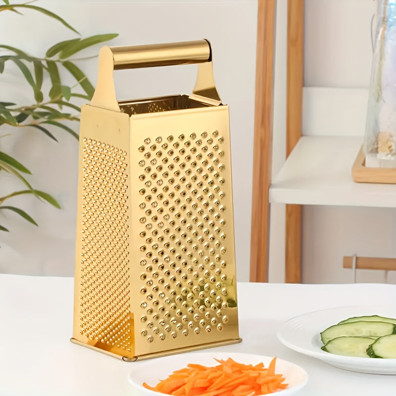 4-in-1 Mandoline Vegetable Slicer Stainless Steel – Manual Food Slicer with Anti-Slip Handle for Home Kitchen, Julienne, Dice & Grate