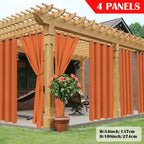 Outdoor Curtain Panels for Patio Gazebo Porch – Weather-Resistant, Light-Filtering Sun Block Privacy Drapes, 4 Panels, Multiple Sizes & Colors