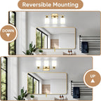 3-Light Modern Vanity Light Fixture Wall Sconce with Milk White Glass Shade E26 Socket - Bathroom Mirror Light for Living Room Bedroom Hallway, Golden / Brushed Nickel / Black