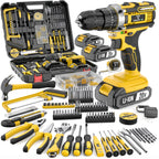 20V Cordless Drill Tool Set 30 88 136 148 Piece Electric Drill Toolbox Kit Rechargeable with Battery Hand Tools Pliers Bits for Home Repair Men Gift