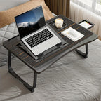 Portable Foldable Laptop Bed Table – Lap Desk with Cup Holder, Tablet & Card Slot, USB Option, for Bed Sofa Floor, Eating Reading Writing, 11 Styles