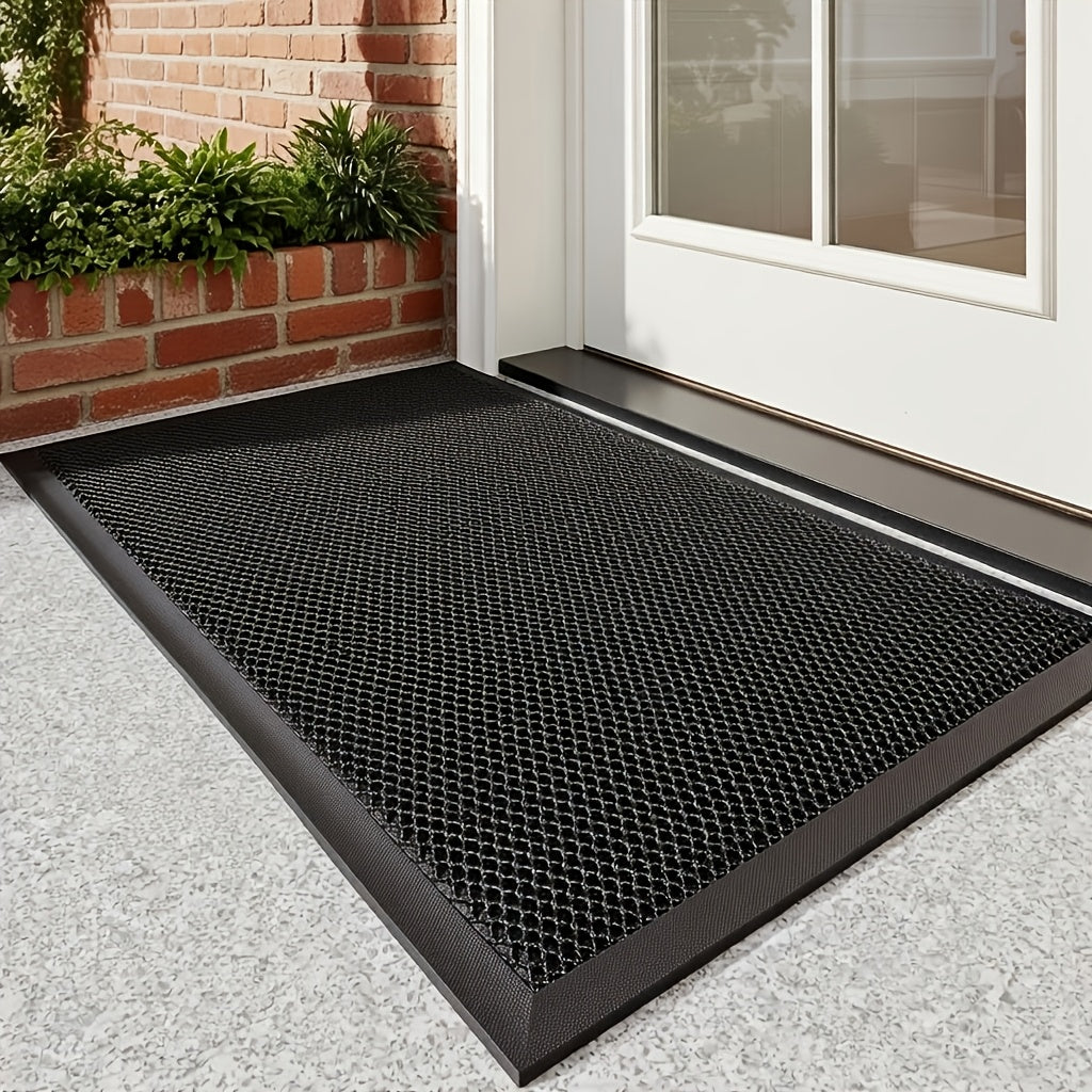 Heavy-Duty All-Weather Scraper Door Mat Non-Slip – Mud & Dirt Scraping Entrance Rug for Entryway, Patio, Garage & High-Traffic Areas, 3 Sizes, Deep Grey & Black