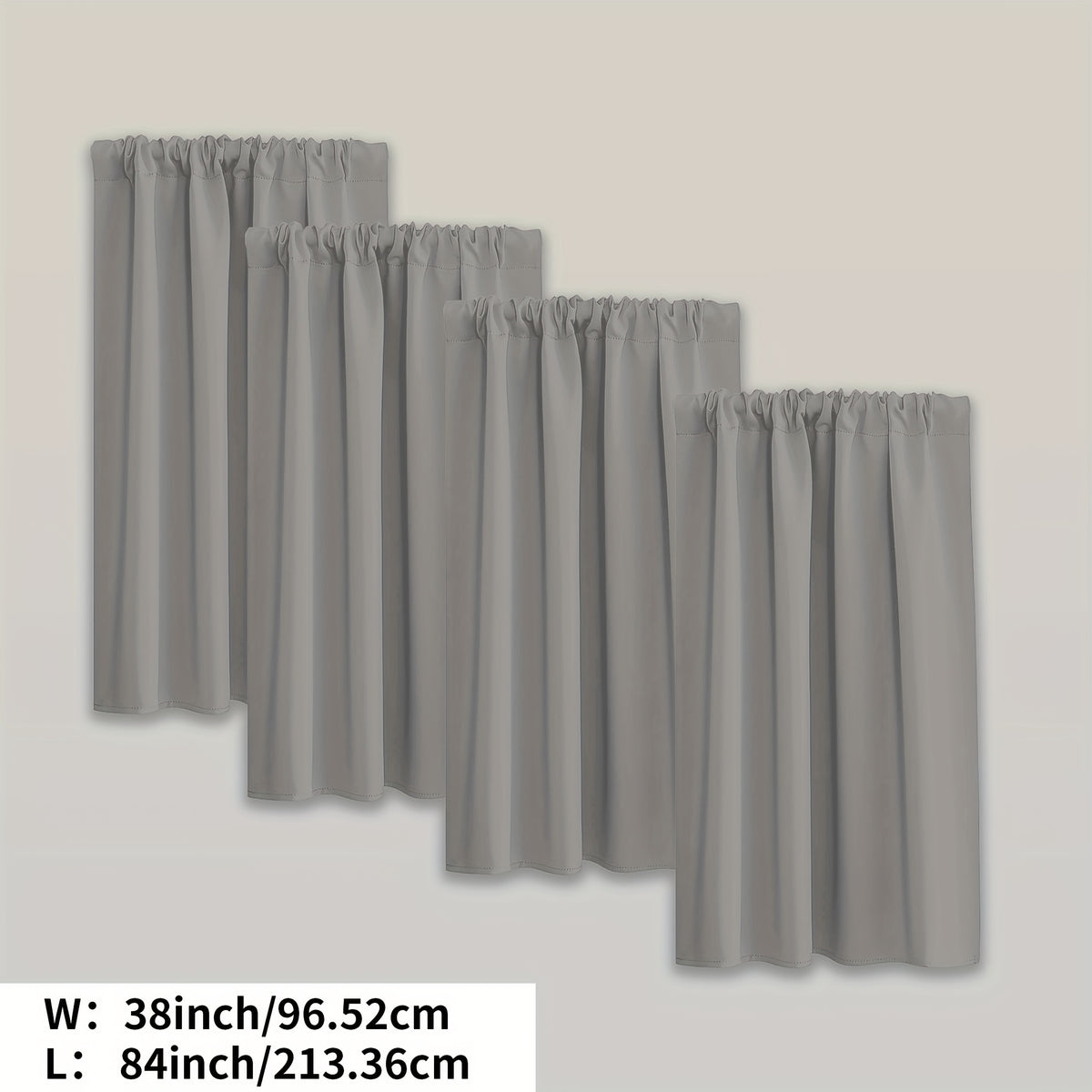 Blackout Curtains Rod Pocket 4 Panels - Thermal Insulated Room Darkening Noise Reducing Matte Drapes for Bedroom Living Room Office, 9 Colors 11 Sizes