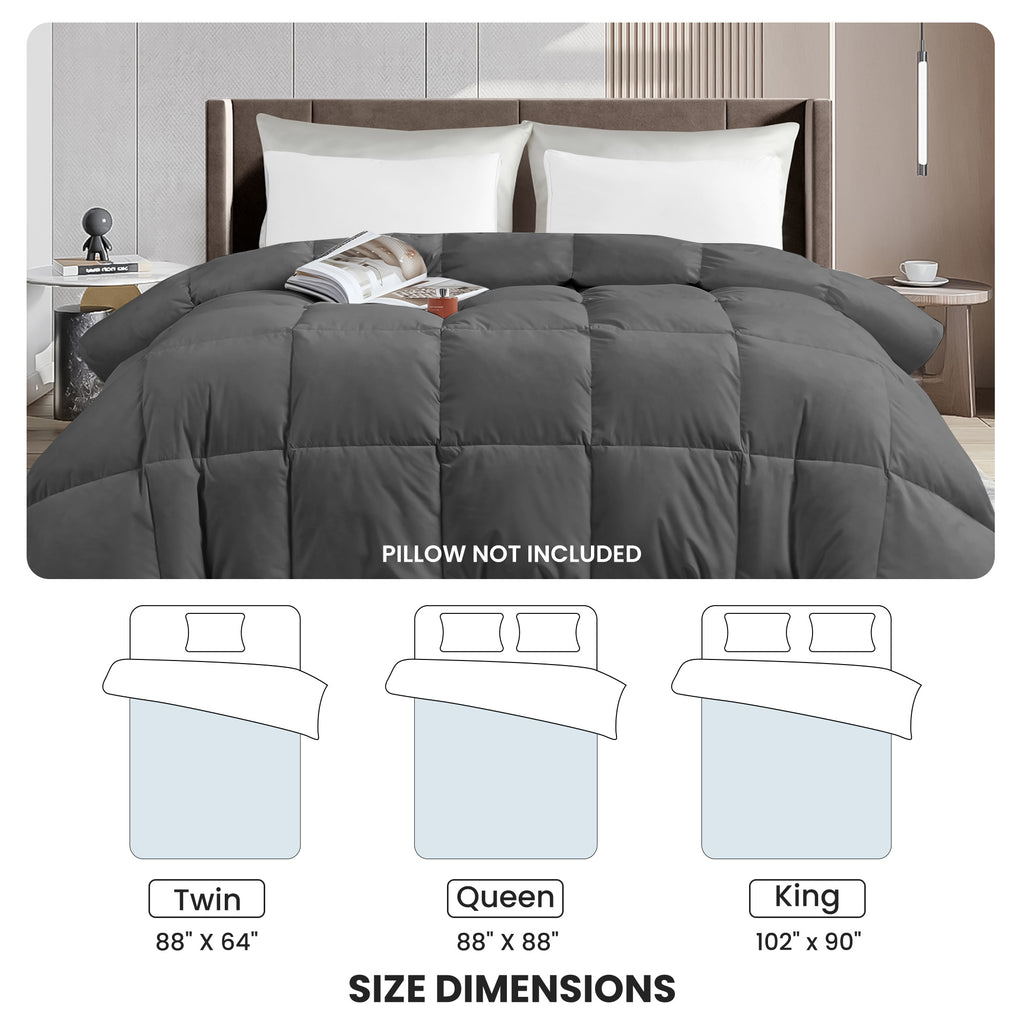 All Season Comforter with Corner Tabs & Box Stitching – Soft Fluffy Lightweight Hotel-Quality Duvet Insert for Twin Queen King, Breathable Year-Round Bedding