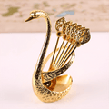 Elegant Swan Cutlery Set Silver Metal Forks and Spoons with Storage Base Decorative Tableware for Dining Room Gift Valentine Christmas Mother Day