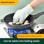Thickened Oven Mitts Heat Resistant Gloves for Kitchen Baking Grilling BBQ - Waterproof Breathable Microwave Oven Gloves with Non-Slip Grip for Cooking