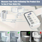 Bidet Attachment for Toilet Ultra-Slim Non-Electric Cold Water Sprayer Retractable Self-Cleaning Nozzle Adjustable Water Pressure Easy Install Fits Most Toilets
