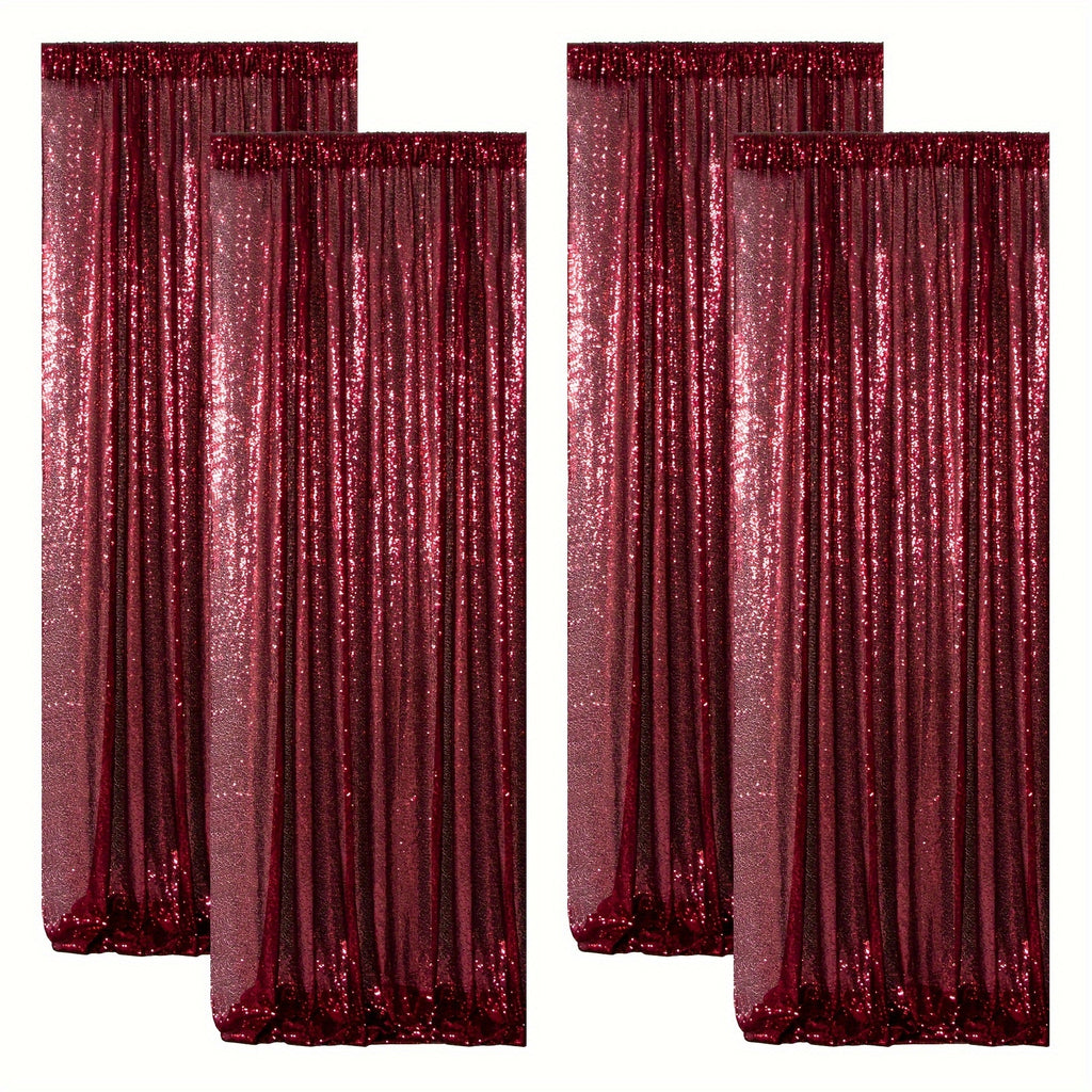 Sequin Backdrop Curtains – Glitter Party & Wedding Background Panels, 2ft×8ft per Panel, 4/6/8 Panel Sets, 29 Colors for Birthday, Stage, Bridal & Event Decor